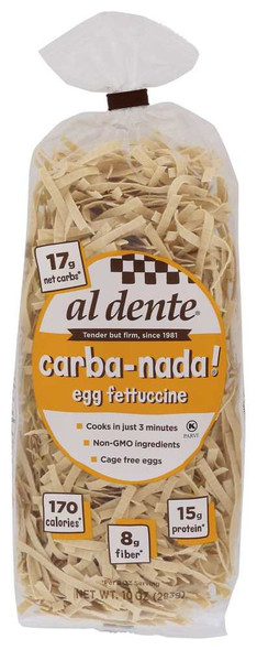 AL DENTE: Carba-Nada Egg Fettuccine Noodles, 10 Oz New