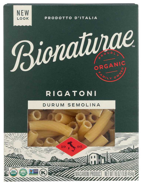 BIONATURAE: Organic Rigatoni Pasta, 16 oz New