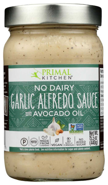 PRIMAL KITCHEN: No Dairy Garlic Alfredo Sauce, 15.5 oz New