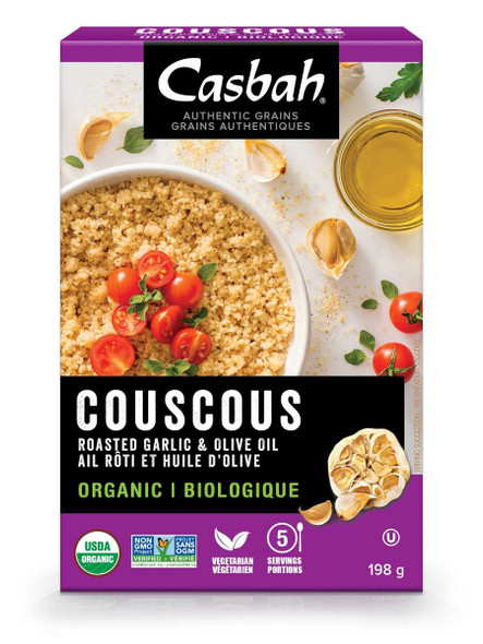 CASBAH: Roasted Garlic Olive Oil Couscous Organic, 7 oz New
