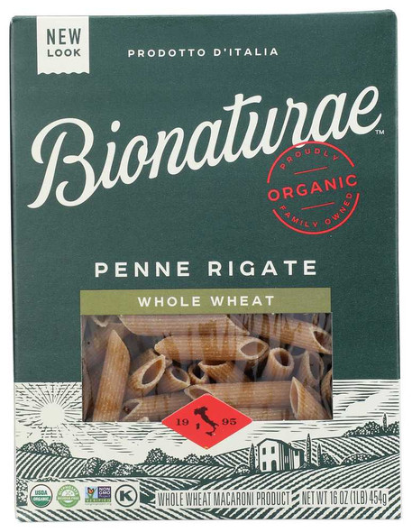 BIONATURAE: Organic Whole Wheat Penne Rigate Pasta, 16 oz New