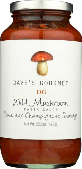 DAVES GOURMET: Pasta Sauce Wild Mushroom, 25.5 oz New