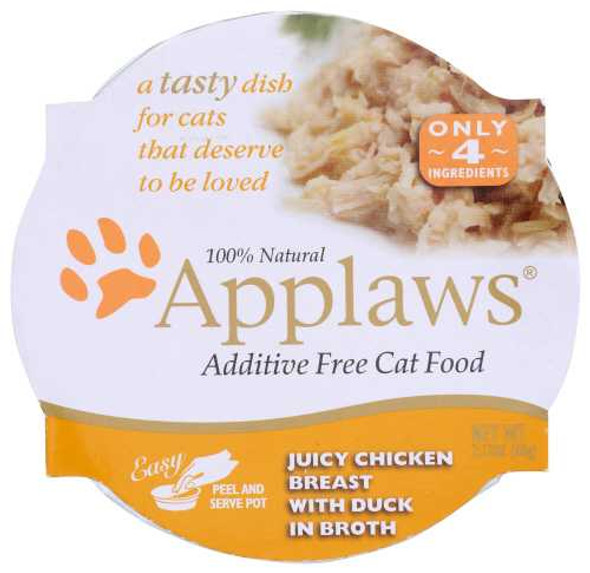 APPLAWS: Cat Pots Juicy Chicken Breast with Duck Peel Top Cat Food, 2.12 oz New