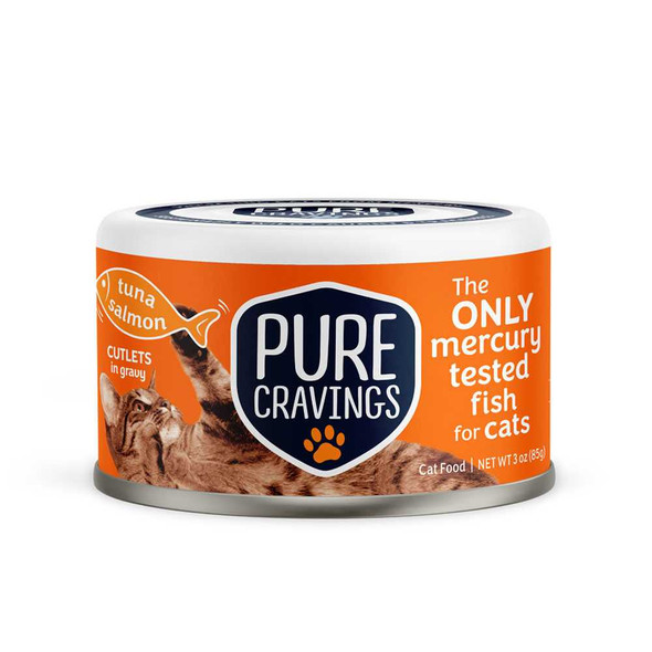 PURE CRAVINGS: Tuna & Salmon Cutlets Gravy, 3 oz New