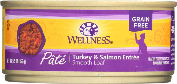 WELLNESS: Canned Cat Food Turkey and Salmon Formula, 5.5 oz New
