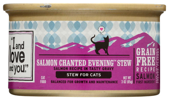I&LOVE&YOU: Salmon Chanted Evening Stew Wet Canned Cat Food, 3 oz New