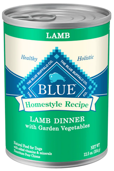 BLUE BUFFALO: Lamb Dinner With Garden Vegetables Adult Dog Food, 12.5 oz New