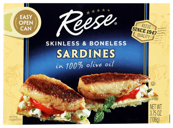 REESE: Skinless & Boneless Sardines in Olive Oil, 3.75 oz New