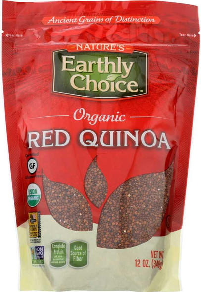 NATURE'S EARTHLY CHOICE: Organic Red Quinoa, 12 oz New