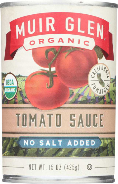 MUIR GLEN: Organic Tomato Sauce No Salt Added, 15 oz New
