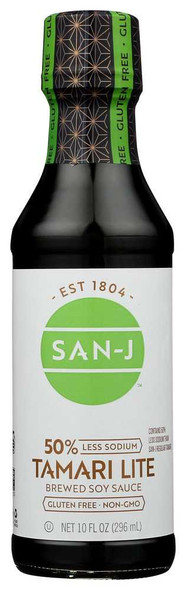 SAN J: Gluten Free Lite Tamari Sauce 50% Less Sodium, 10 oz New