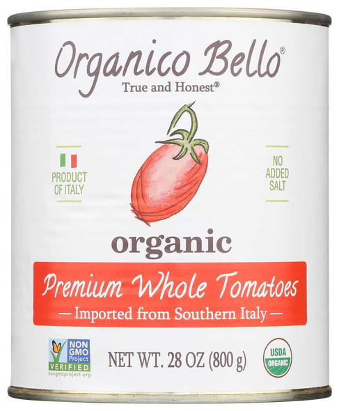 ORGANICO BELLO: Organic Premium Whole Peeled Tomatoes, 28 oz New