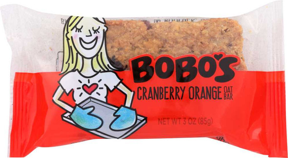 BOBO'S OAT BARS: All Natural Bar Cranberry Orange, 3 oz New