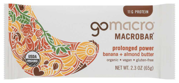 GOMACRO: MacroBar Prolonged Power Banana + Almond Butter, 2.3 oz New