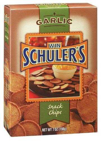 WIN SCHULER: Chip Snck Garlic, 7 oz New