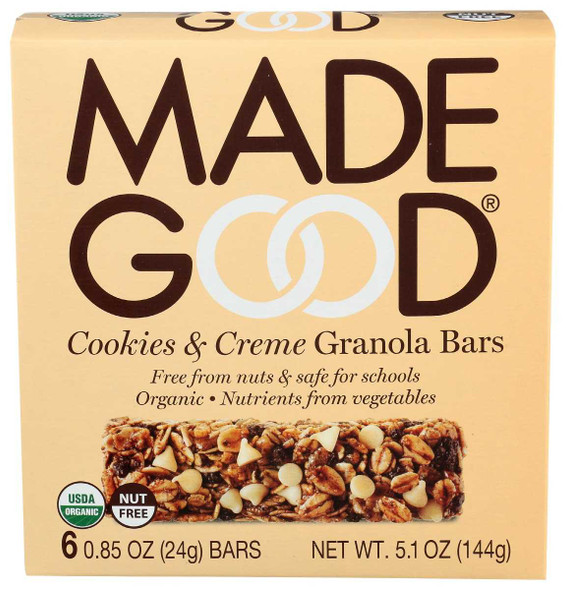 MADEGOOD: Cookies And Creme Granola Bars, 5.1 oz New