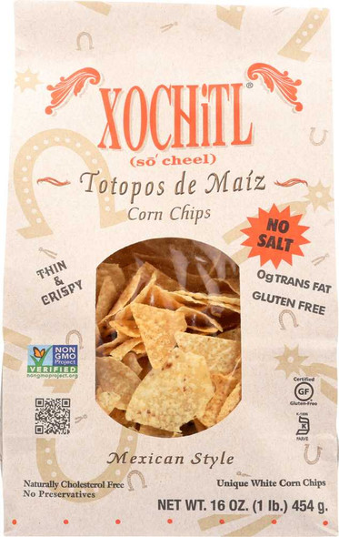 XOCHITL: Corn Chips Unsalted Mexican Style, 16 oz New