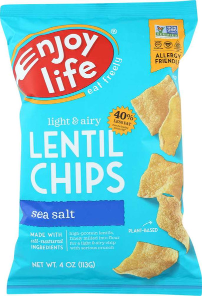 ENJOY LIFE: Plentils Lentil Chips Light Sea Salt, 4 oz New