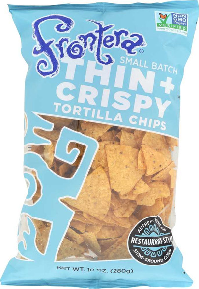 FRONTERA: Thin and Crispy Stone-Ground Tortilla Chips, 10 oz New