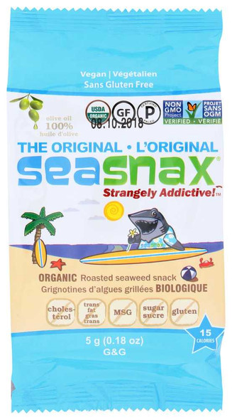 SEA SNAX: Seaweed Snack Grab and Go Olive Oil Organic, 0.18 oz New