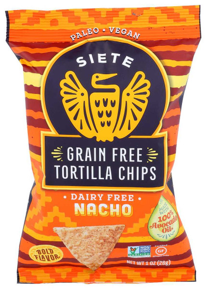 SIETE: Nacho Grain Free Tortilla Chips, 1 oz New