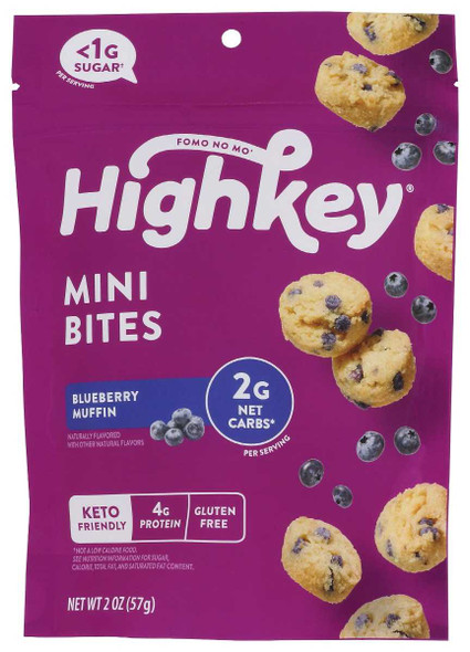 HIGH KEY SNACKS: Soft Baked Mini Treats Blueberry Muffin, 2 oz New