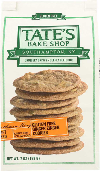 TATE'S BAKE SHOP: Gluten Free Ginger Zinger Cookies, 7 oz New