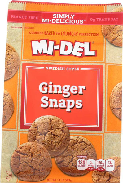 MI-DEL: Cookies Swedish Style Ginger Snaps, 10 oz New