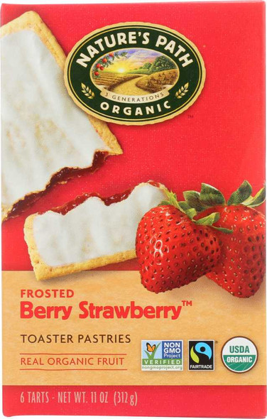 NATURE'S PATH: Organic Toaster Pastries Berry Strawberry Frosted, 11 oz New