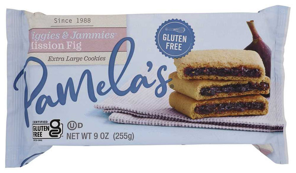 PAMELA'S: Gluten-Free Figgies & Jammies Extra Large Cookies Mission Fig, 9 oz New