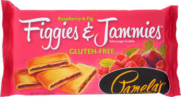 PAMELA'S: Gluten Free Figgies & Jammies Raspberry And Fig Extra Large Cookies, 9 oz New
