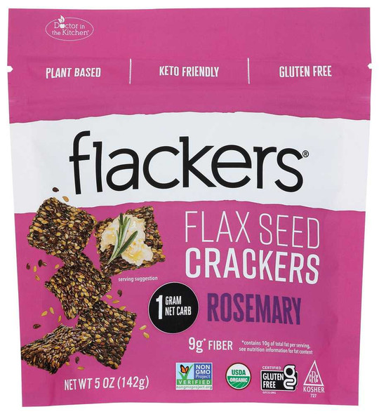 DOCTOR IN THE KITCHEN: Flackers Flax Seed Crackers Rosemary, 5 oz New