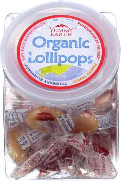 YUMMY EARTH: Organic Lollipops Personal Bin Fruit Flavors, 6 oz New