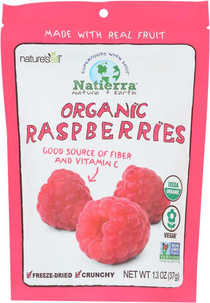NATIERRA: Organic Freeze Dried Raspberries, 1.3 oz New
