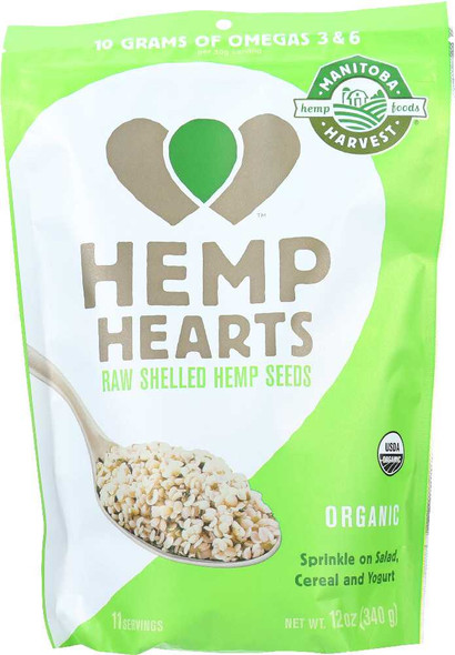 MANITOBA HARVEST: Hemp Hearts Raw Shelled Hemp Seeds, 12 oz New
