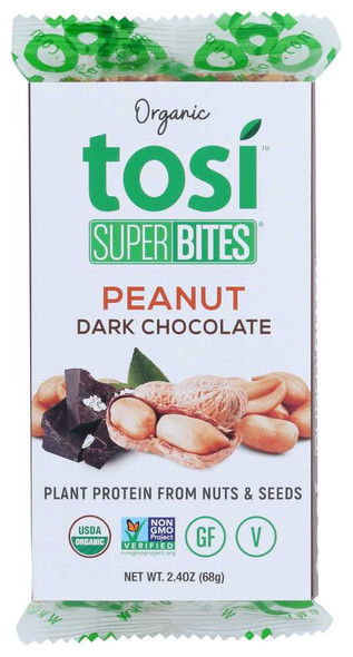 TOSI: Organic Peanut Dark Chocolate Super Bites, 2.40 oz New