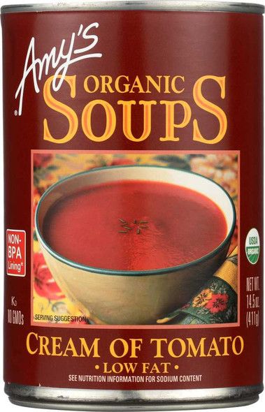 AMY'S: Organic Soup Low Fat Cream of Tomato, 14.5 oz New