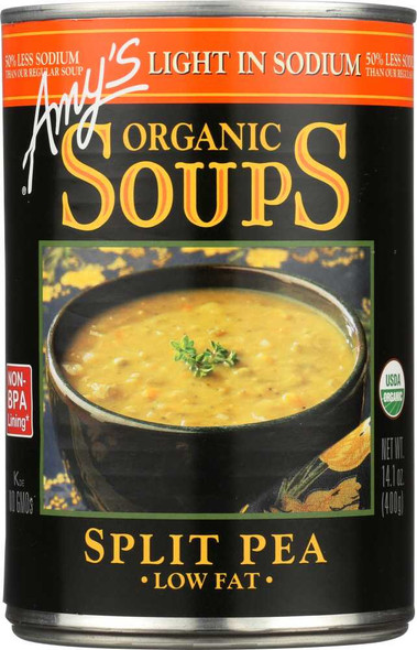 AMY'S: Organic Soup Low Fat Light In Sodium Split Pea, 14.1 oz New