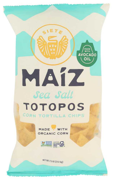 SIETE: Maiz Totopos Sea Salt Tortilla Chips, 7.5 oz New