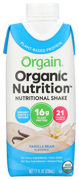 ORGAIN: Organic Vegan Nutritional Shake Sweet Vanilla Bean, 11 oz New