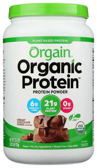 ORGAIN: Organic Protein Plant Based Powder Creamy Chocolate Fudge, 2.03 lb New