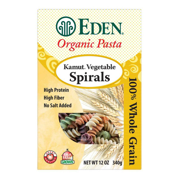 EDEN FOODS: Kamut Vegetable Spirals Whole Grain, 12 OZ New