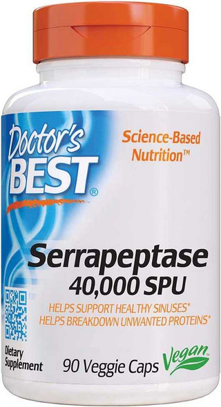 DOCTORS BEST: Serrapeptase 40000Spu, 90 vc New
