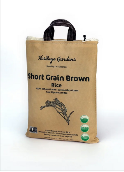 HERITAGE GARDENS: Rice Brown Short Grain, 2 LB New