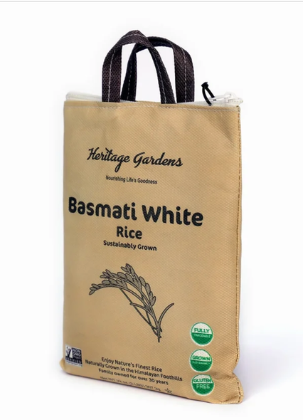 HERITAGE GARDENS: Rice White Basmati, 2 LB New