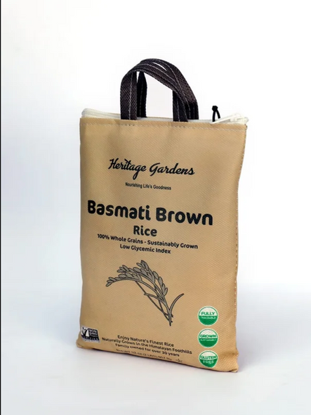 HERITAGE GARDENS: Rice Brown Basmati, 2 LB New
