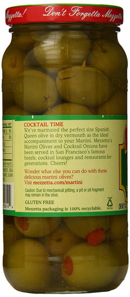 MEZZETTA: Spanish Queen Martini Olives Marinated with Dry Vermouth, 10 oz New