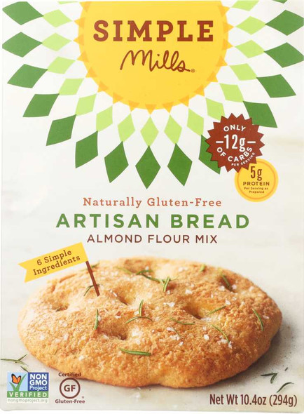 SIMPLE MILLS: Gluten Free Artisan Bread Almond Flour Mix, 9.5 oz New