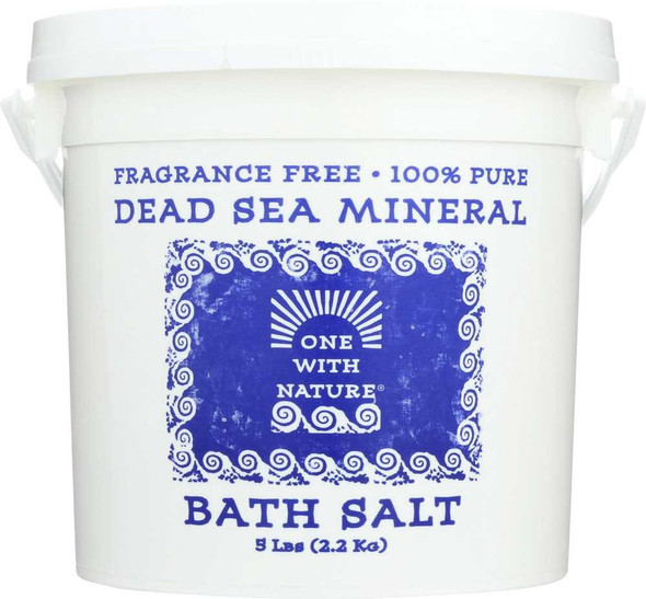 ONE WITH NATURE: Dead Sea Mineral Bath Salts Fragrance Free, 5 lb New