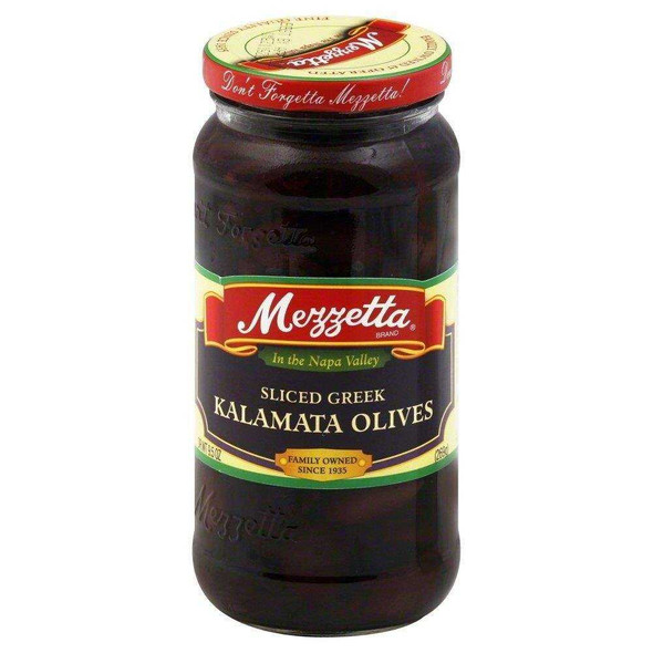 MEZZETTA: Sliced Greek Kalamata Olives, 9.5 oz New